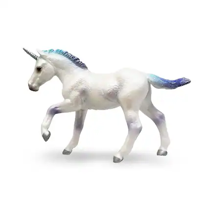 Front. Breyer - Breyer CollectA 1:18 Scale Model Horse | Unicorn Foal Rainbow - White.