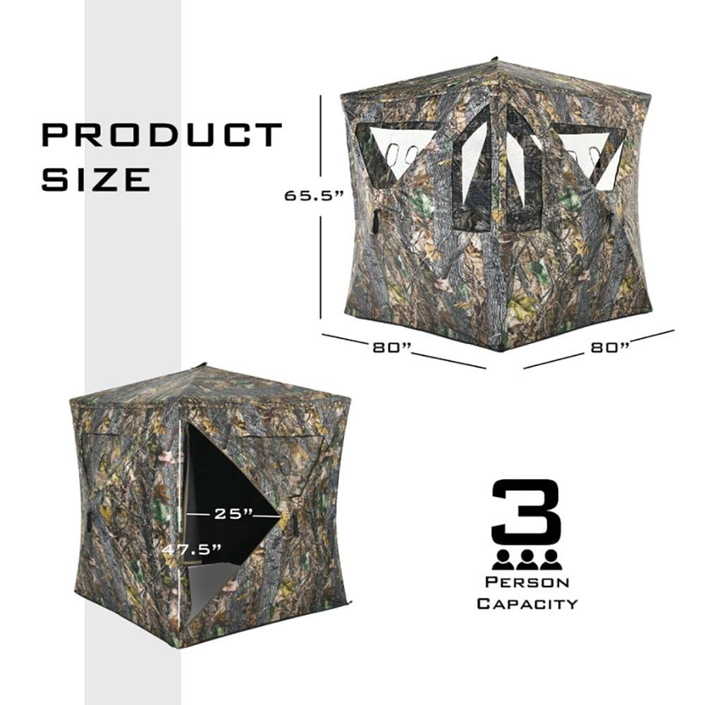 PRODUCT SIZE  
65.5" x 80" x 80" x 25" x 47.5"  
3 PERSON CAPACITY