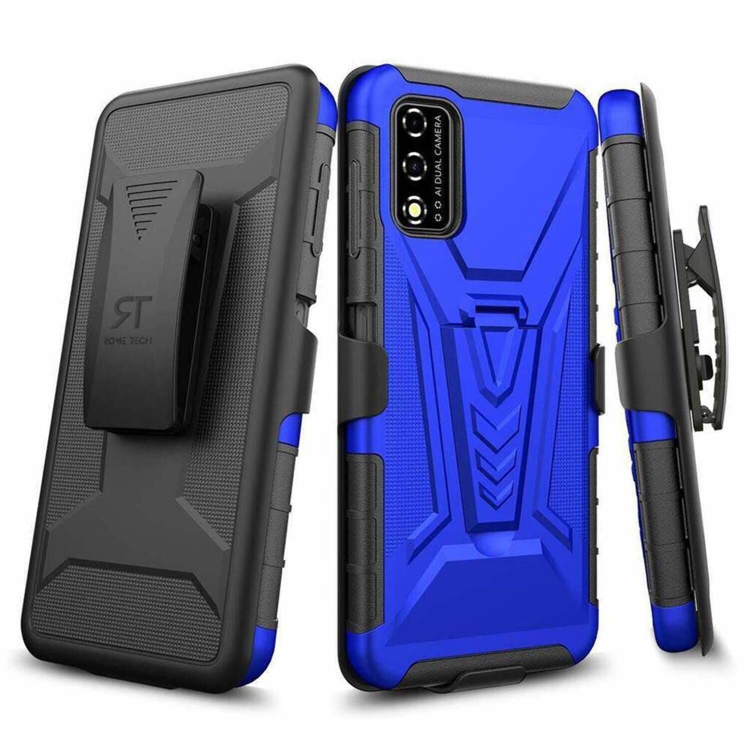 RomeTech - Rome Tech Dual Layer Holster Case for Revvl V 4G - Blue