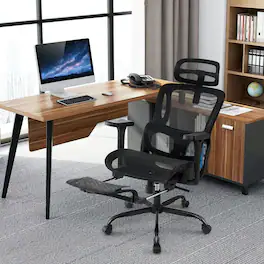 Kadyn - Ergonomic Swivel Office Chair - Rotating Headrest, Computer Desk Chair - Black