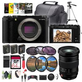 Fujifilm - X-M5 Mirrorless Camera Body + XF 16-55mm f/2.8 R LM WR II Lens + More - Black