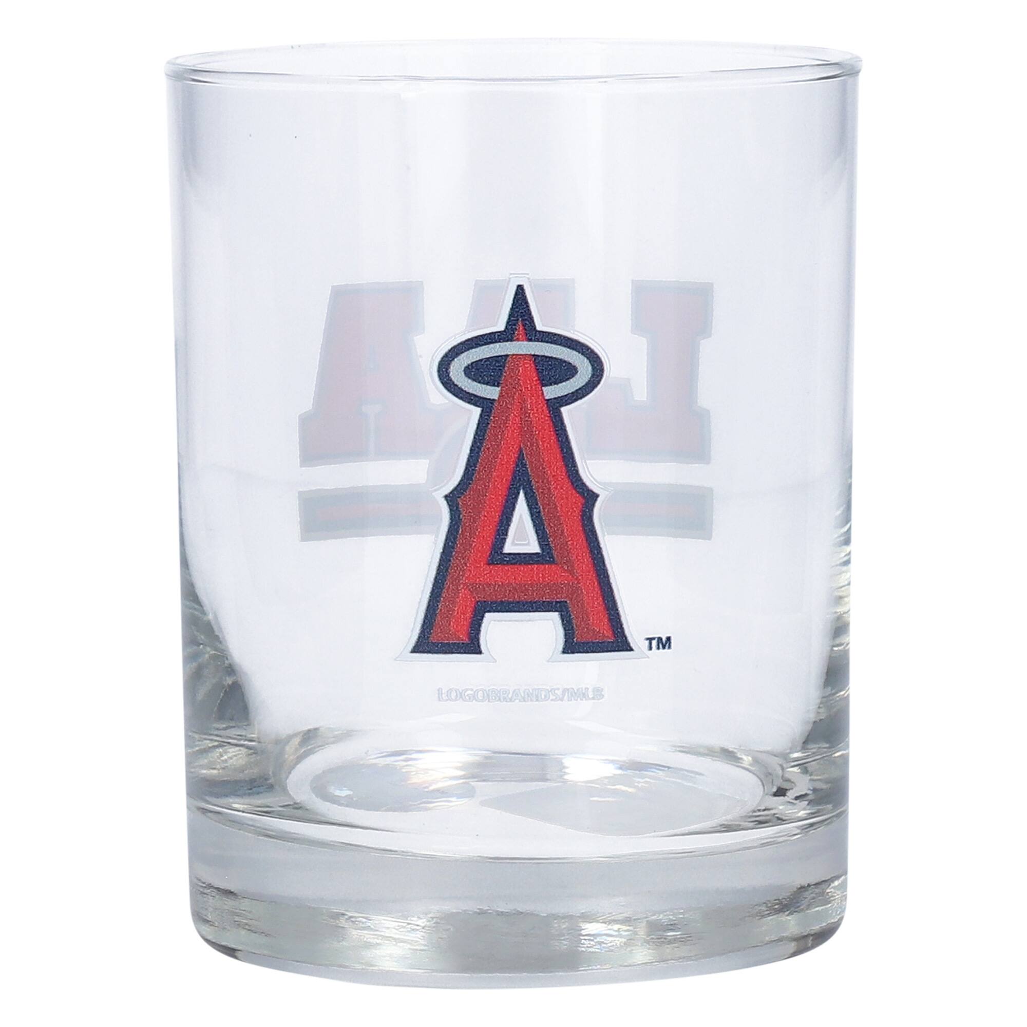 Alt View 1. Logo Brands - Los Angeles Angels Letterman 14oz. Rocks Glass - Multicolor.