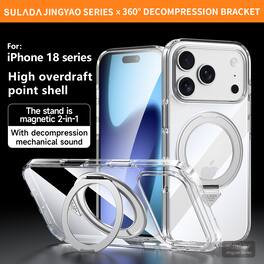 Dteck - Magnetic Case for Apple iPhone 18 Pro with Kickstand, Wireless Charging Shockproof Protective Cover - Clear