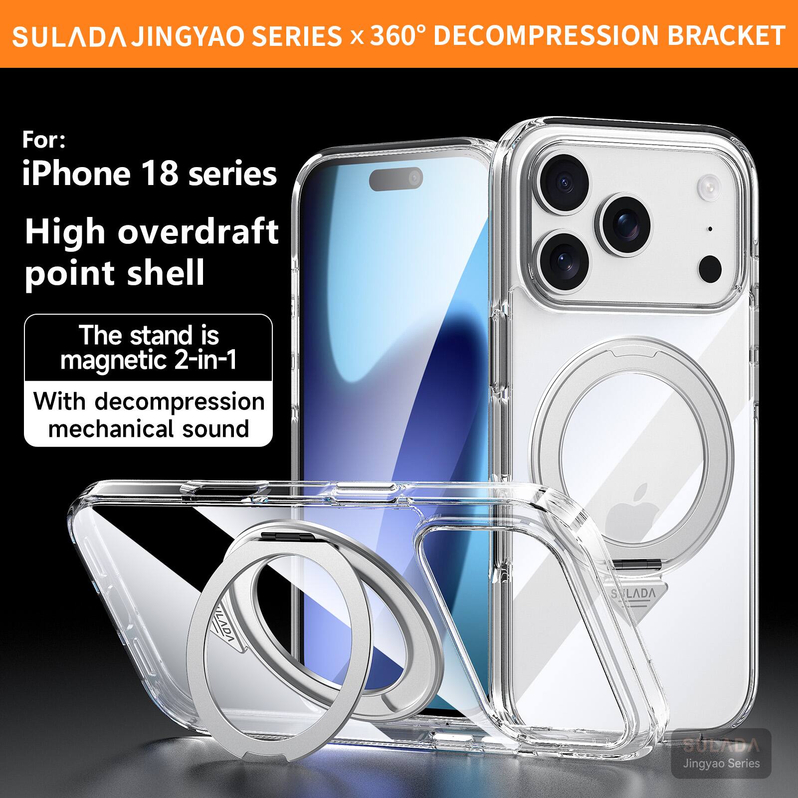 SULADA JINGYAO SERIES x 360° DECOMPRESSION BRACKET

For: iPhone 18 series High overdraft point shell

The stand is magnetic 2-in-1 With decompression mechanical sound

ULADA
S LADA
SULADA Jingyao Series