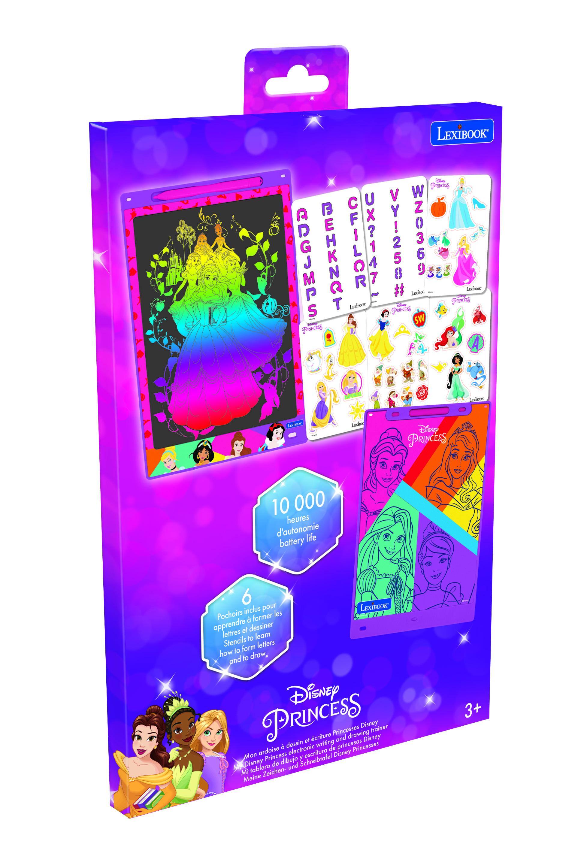LEXIBOOK Cles Saocis ADGJMPS BEHKNRT CFILOR ! VY258 GgEOZM Ledonr Lesbes ee Lodoor Chny Po Secuss SW SociS S A Lodeo Aaue Laxin DiSNey PRINCESS 10 000 heures d'autonomie life battery 6 inclus pour LEXTBOOK Pochoirs former les apprendre lettres ef dessiner to learn Stencils form letters how to and to drow, Disney PRINCESS dessin el cniture writing Princesses and drawing Disney Dianey frainer ardoise a electronic de princesas Princesses Mon Princess y escritura Disney Disney de dibujo and Schreibtafel Mi tablero Zeichen- Meine 3+
