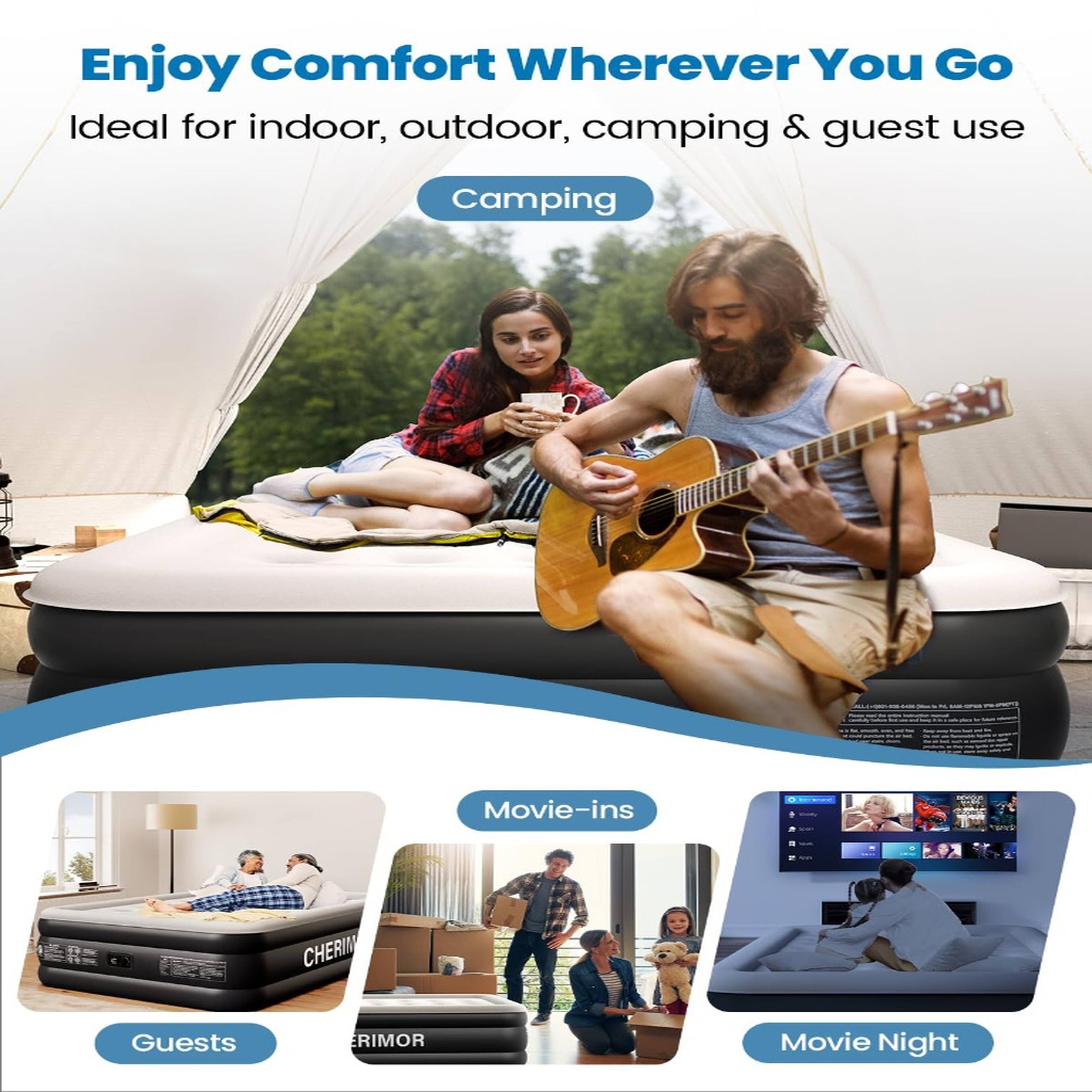 Enjoy Comfort Wherever You Go  
Ideal for indoor, outdoor, camping & guest use

Camping

Movie-ins

Guests

Movie Night