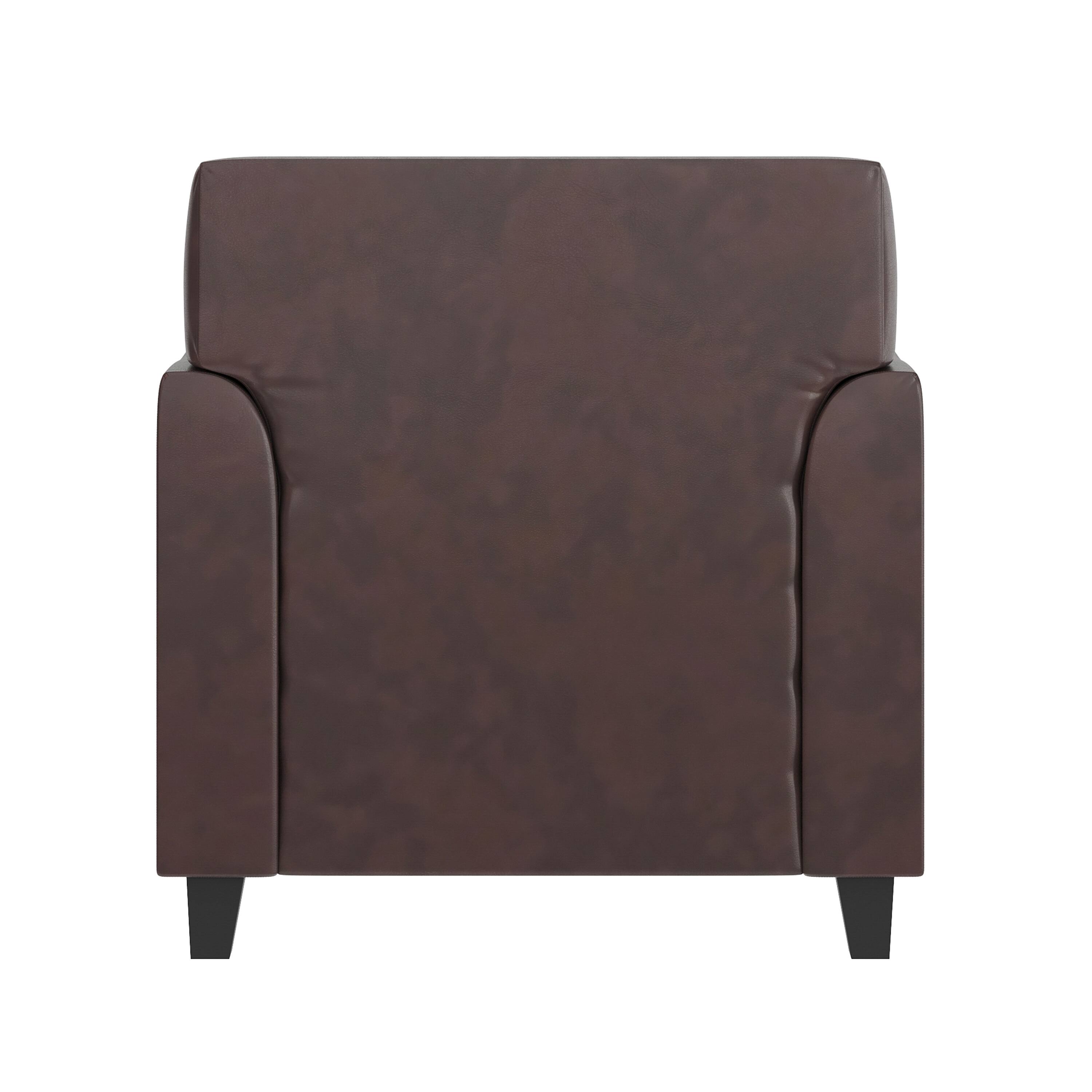 Alt View 5. Emma + Oliver - Faux Leather Chair with Clean Line Stitched Frame - Brown.