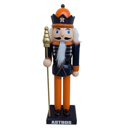 Front. Evergreen Enterprises - Houston Astros 12" Wooden Nutcracker Statue - Multicolor.