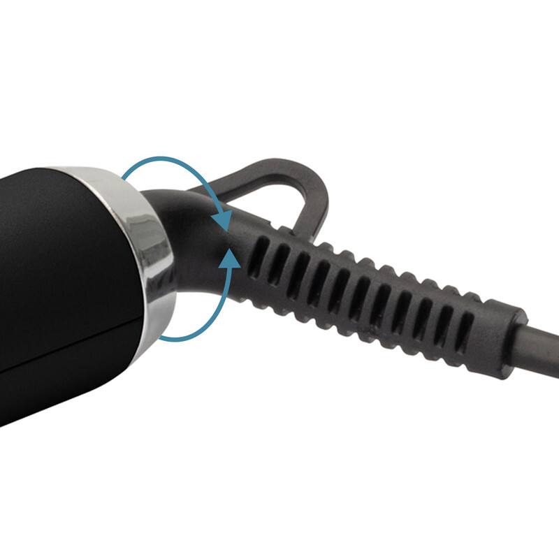 Back. Gamma+ - Ceramic Hot Brush with Cool Touch Technology Reduces Frizz, Static, and Straightens Hair - Black.