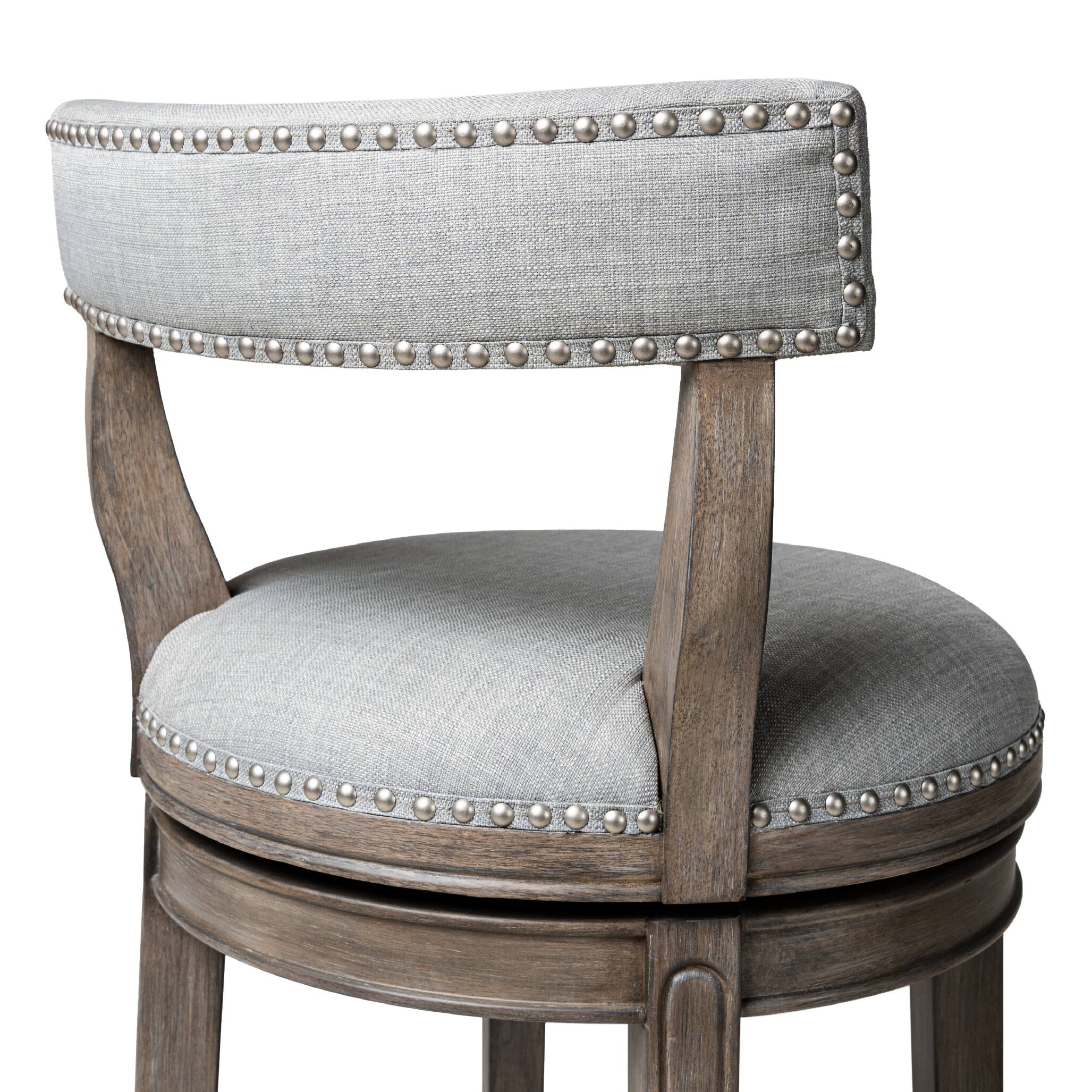 Alt View 6. Maven Lane - 31" Alexander Bar Stool in Reclaimed Oak Finish with Fabric Upholstery - Reclaimed Oak.
