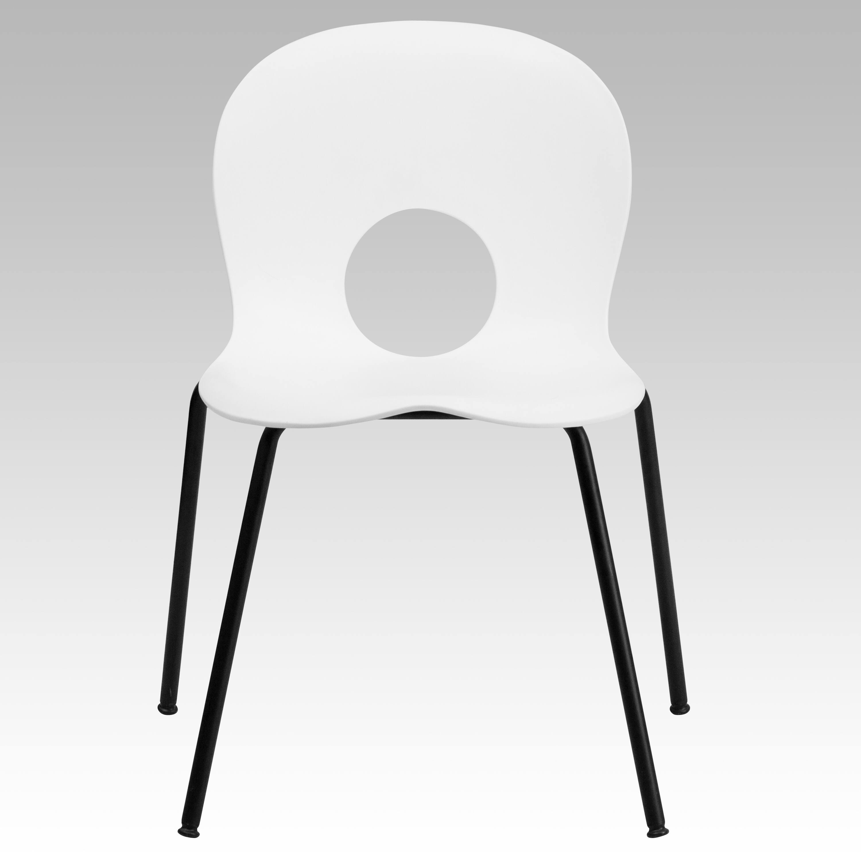 Alt View 7. Emma + Oliver - Multipurpose Designer Plastic Cafe Stack Chair - White.