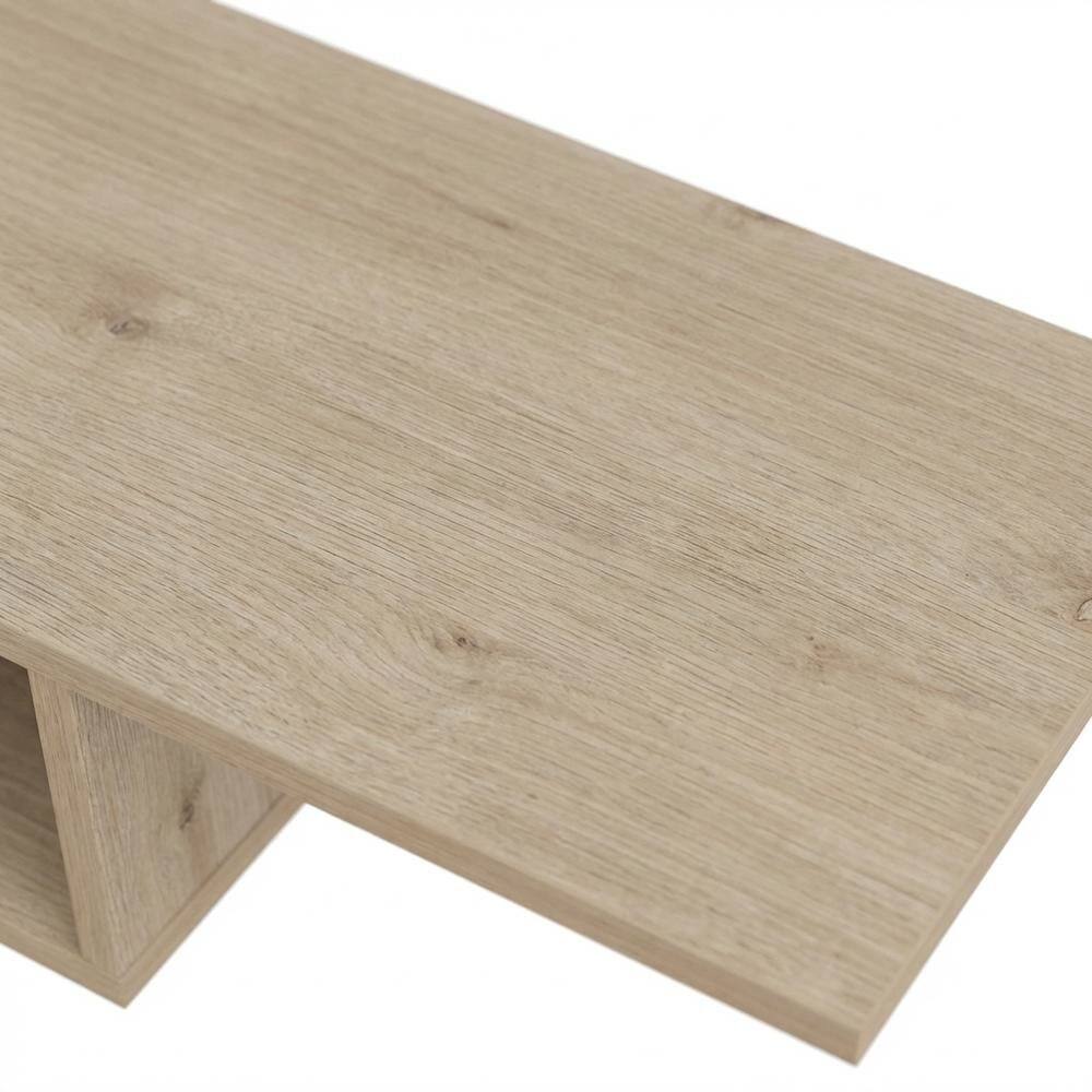 Alt View 4. FurniFact - Beige Wall Mount TV Stand for 65 Inch Screens with Engineered Wood Shelf - Beige.