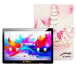 LINSAY - 10.1"Octa Core 256GB Storage Android 15 Tablet with Unicorn Shape Case - Pink