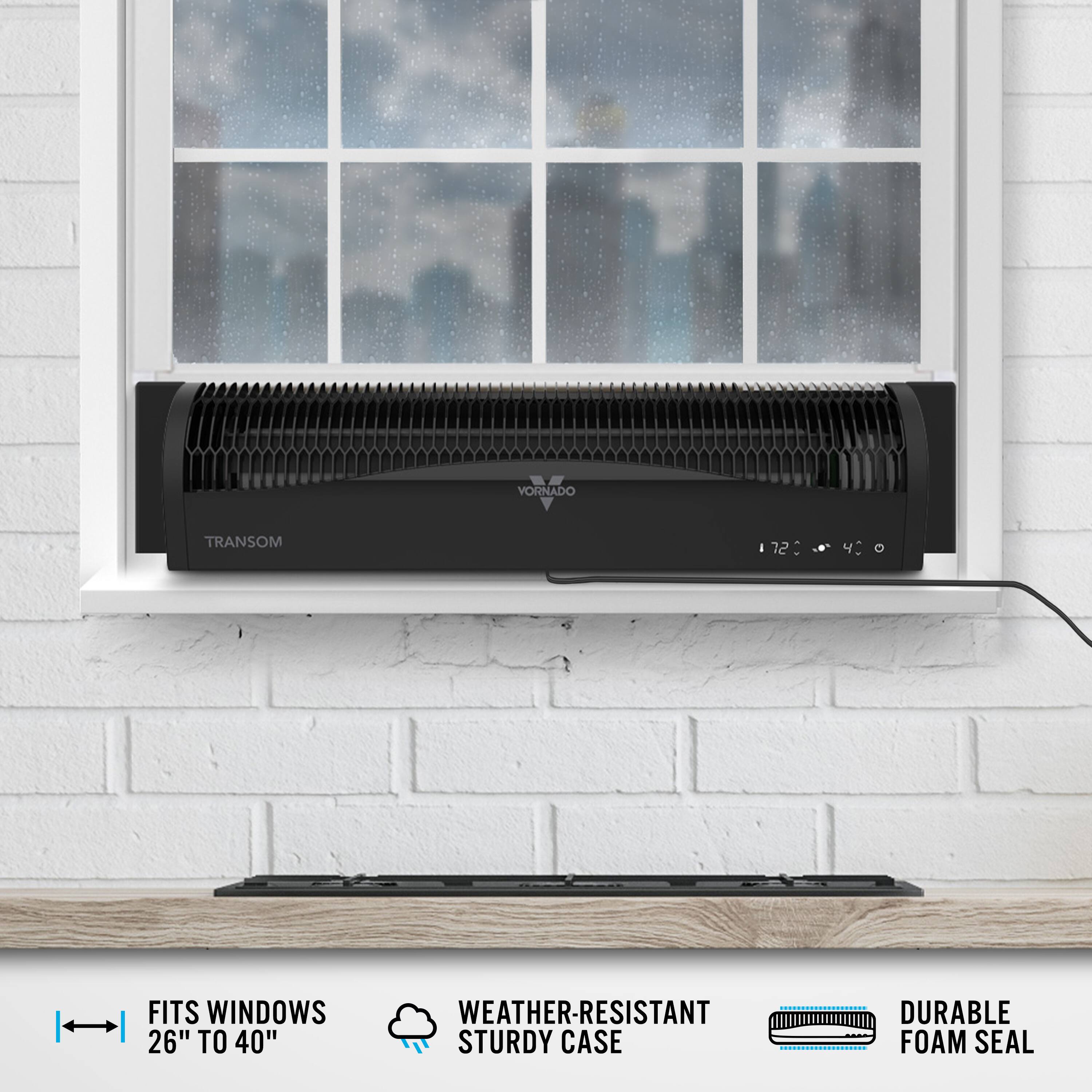 Vornado Transom 72 42 Fits Windows 26" to 40" Weather-Resistant Sturdy Case Durable Foam Seal