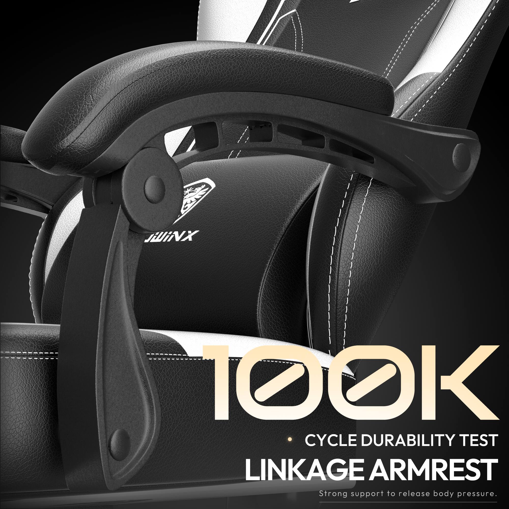 JINX TOOK CYCLE DURABILITY TEST LINKAGE ARMREST  
Strong support to release body pressure.