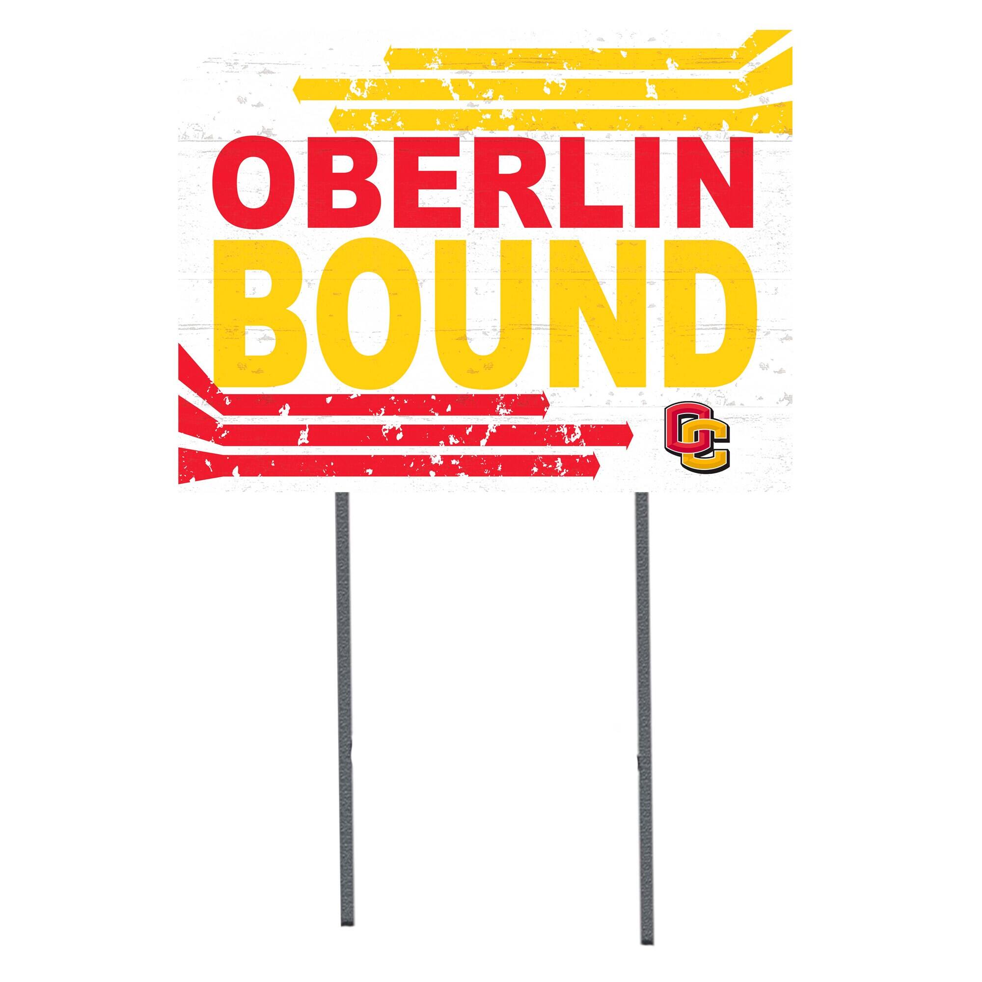 White Oberlin Yeomen 18" x 24" Bound Yard Sign