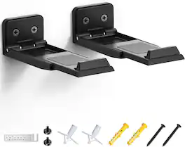 Schertz - Universal Soundbar Mount Shelf for Samsung, LG, Sony, JBL, Vizio, Sonos – Depth Adjustable 3.5"-6.1" – Under TV Bracket - Black