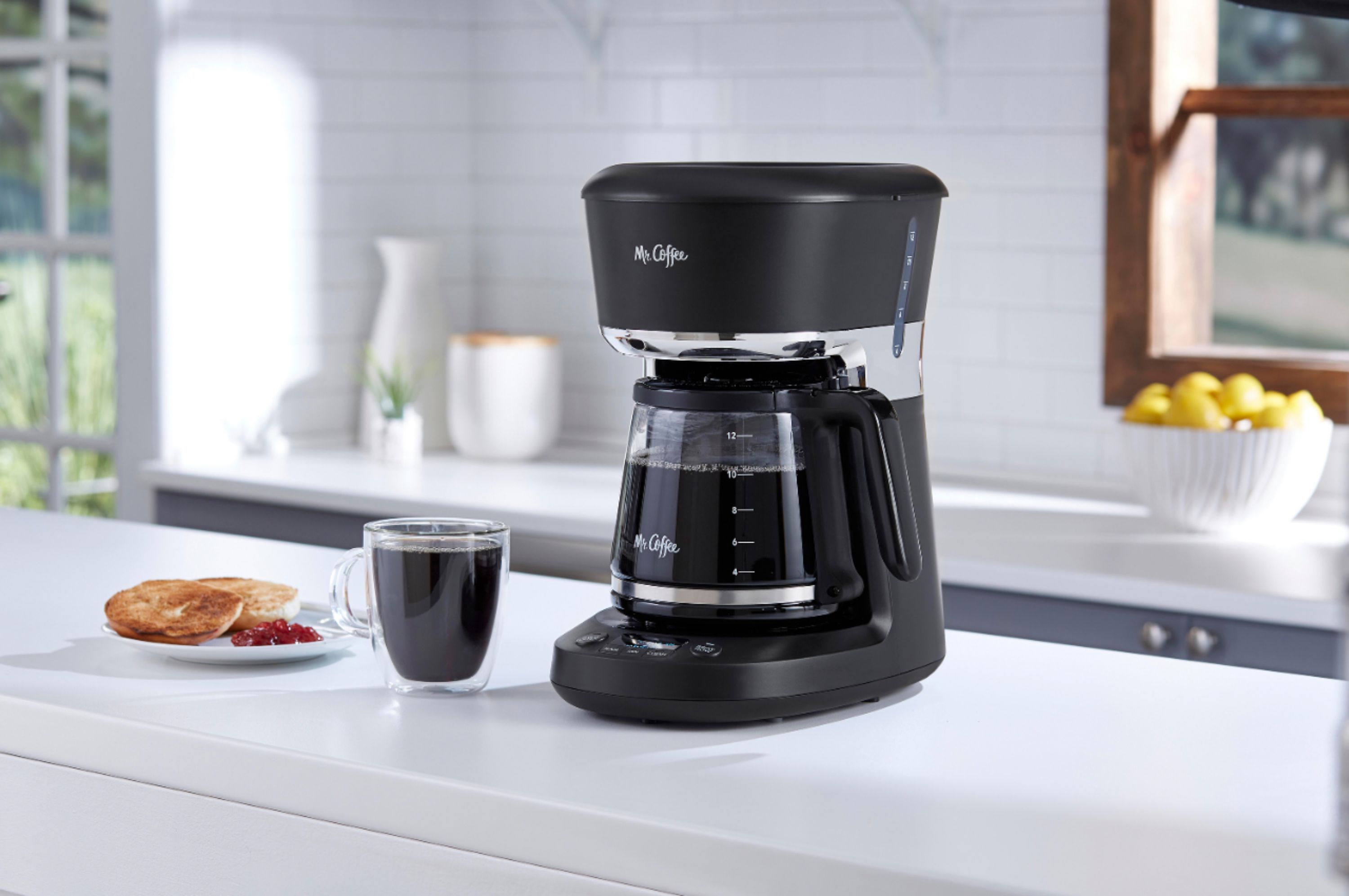 Zoom in on Alt View Zoom 13. Mr. Coffee - 12-Cup Programmable Coffee Maker with Dishwashable Design - Black/Chrome.