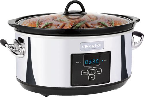 Crock-Pot 7-Quart Polished Flat Control Programmable Slow Cooker, SCCPVF710-P-WM