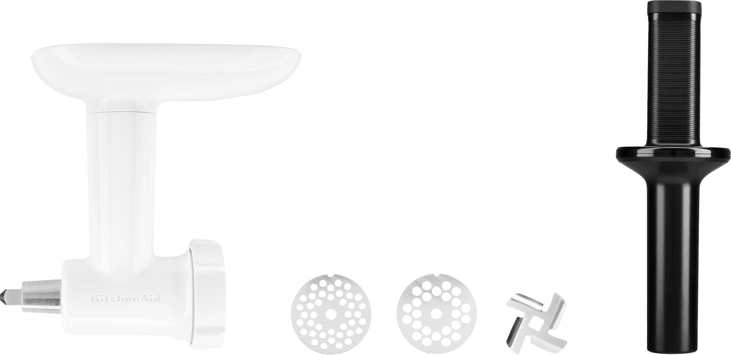 Angle. KitchenAid - Food Grinder Attachment for Stand Mixer - White.