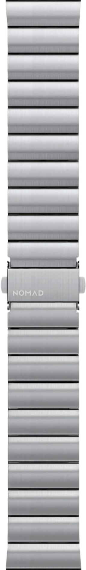 Left View: Nomad - Metal Watch Band for Apple Watch® 42mm and 44mm - Silver