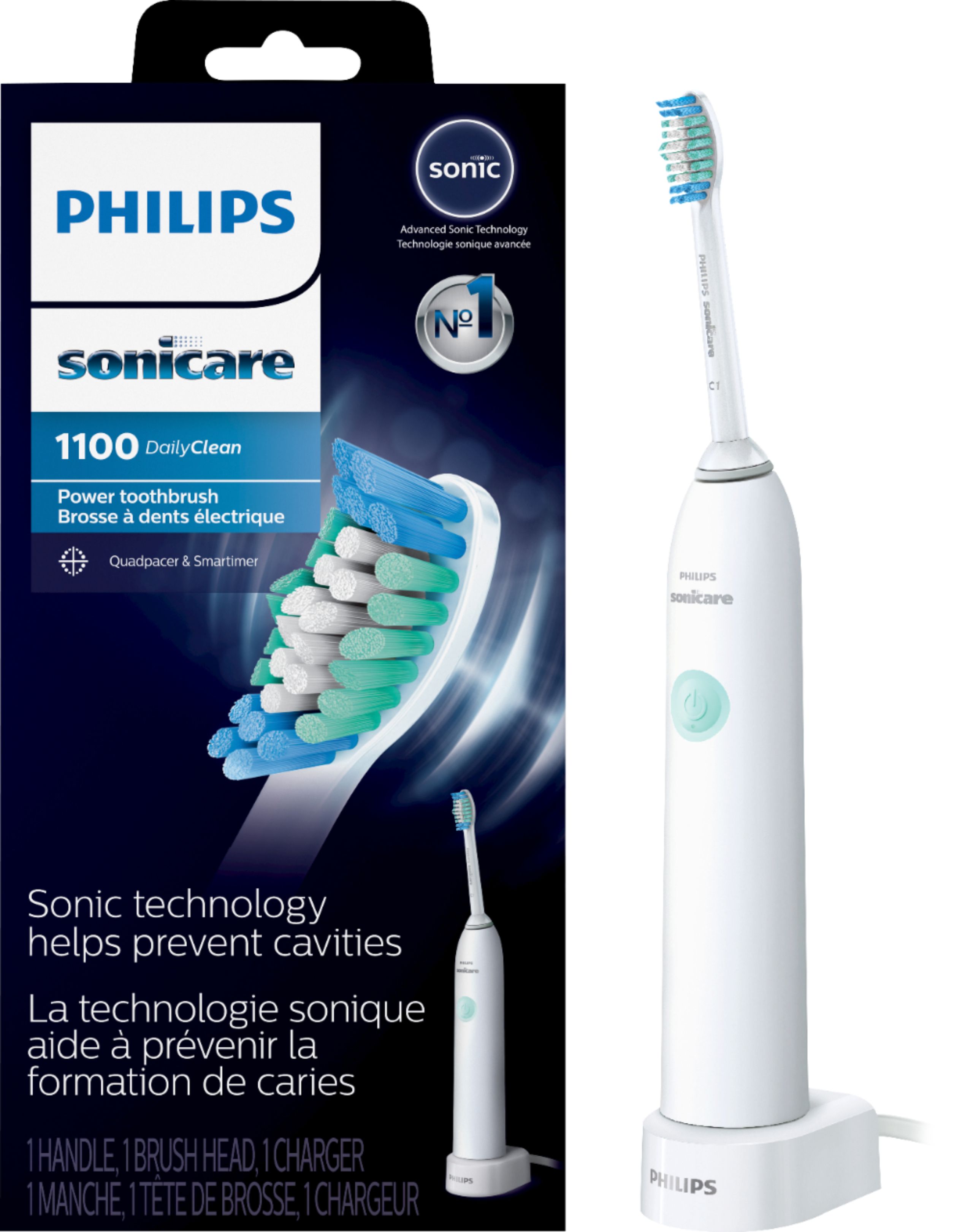 Left View: Philips Sonicare - Sonicare Rechargeable Toothbrush and Oral Irrigator Set - Black