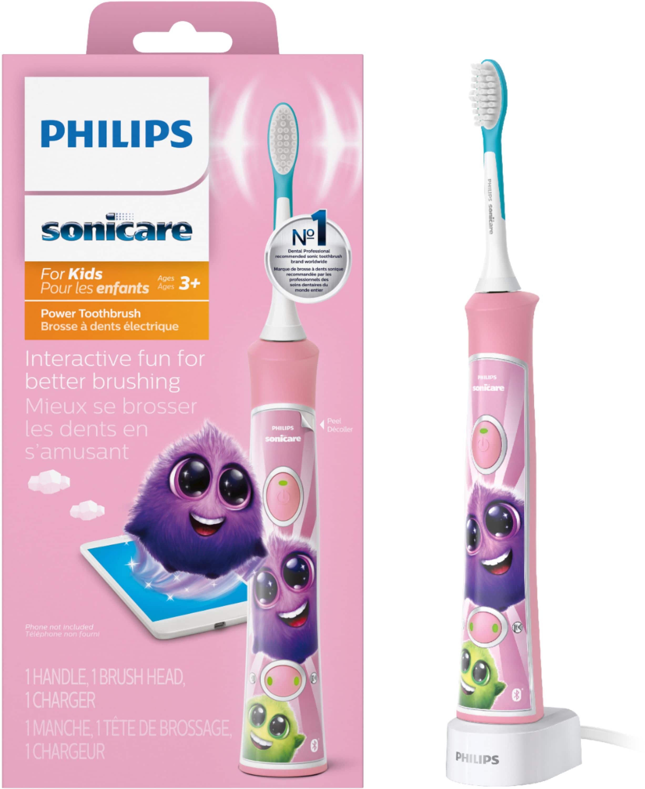 Alt View 11. Philips Sonicare - Sonicare For Kids Rechargeable Toothbrush - Pink/White.