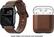 Angle. Nomad - Modern Leather Watch Strap for Apple Watch® 42mm and 44mm and AirPod Case - Brown.