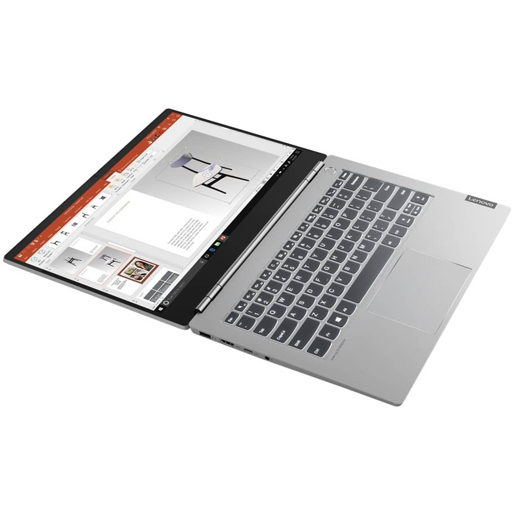 Left View: Lenovo - ThinkBook 14s-IWL 14" Laptop - Intel Core i7 - 8GB Memory - 256GB Solid State Drive - Mineral Gray