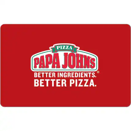 Front. Papa John's - $50 eGift Code.