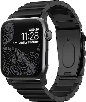 Angle. Nomad - Metal Watch Band for Apple Watch® 42mm and 44mm - Black.