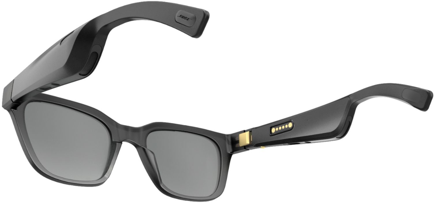 Left View: Bose - Frames Alto Small — Classic Angular Bluetooth Audio Sunglasses - Black
