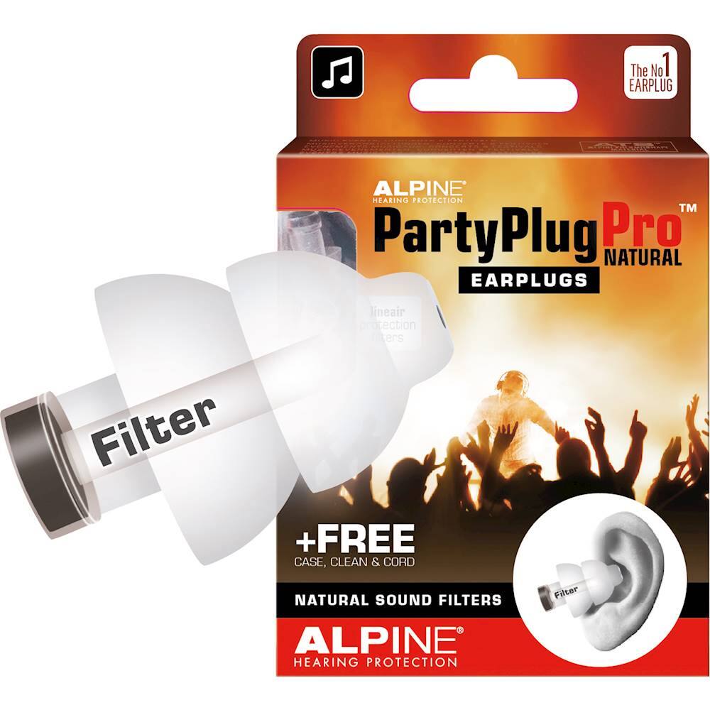 Alt View 11. Alpine Hearing Protection - PartyPlug Pro Natural Earplug Set - White.