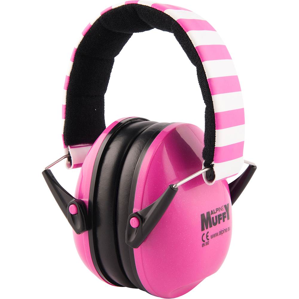 Left View: Alpine Hearing Protection - Muffy Earmuffs - Pink