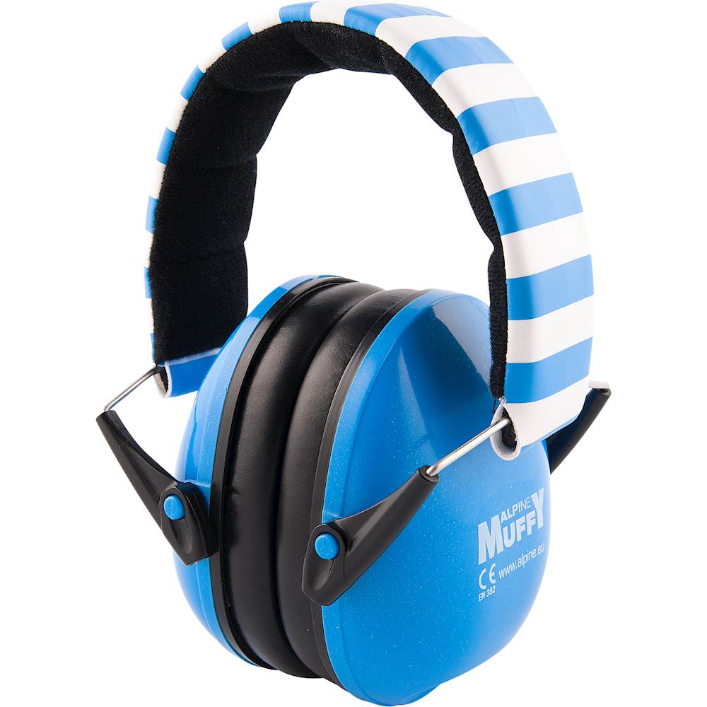 Left View: Alpine Hearing Protection - Muffy Earmuffs - Blue