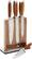 Angle. Schmidt Brothers - Bonded Teak 7-Piece Knife Block Set - Teak Wood / Stainless Steel.
