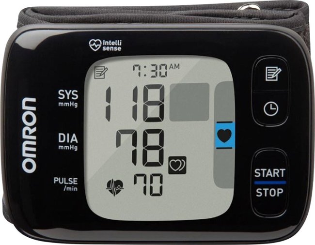 Omron - 7 Series - Wireless Wrist Blood Pressure Monitor - Black/Gray_0