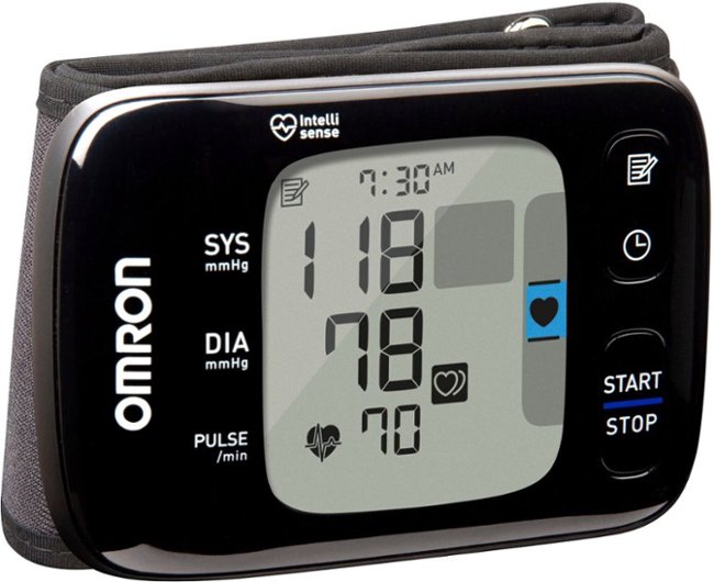 Omron - 7 Series - Wireless Wrist Blood Pressure Monitor - Black/Gray_3