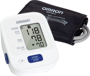 Omron - 3 Series - Automatic Upper Arm Blood Pressure Monitor - Black/White - Front_Zoom