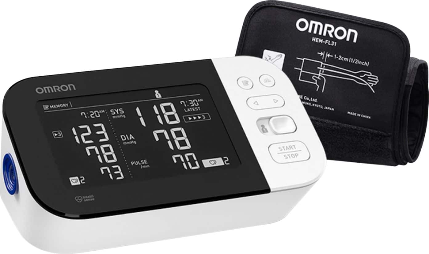 Front. Omron - 10 Series - Wireless Upper Arm Blood Pressure Monitor - Black/White.