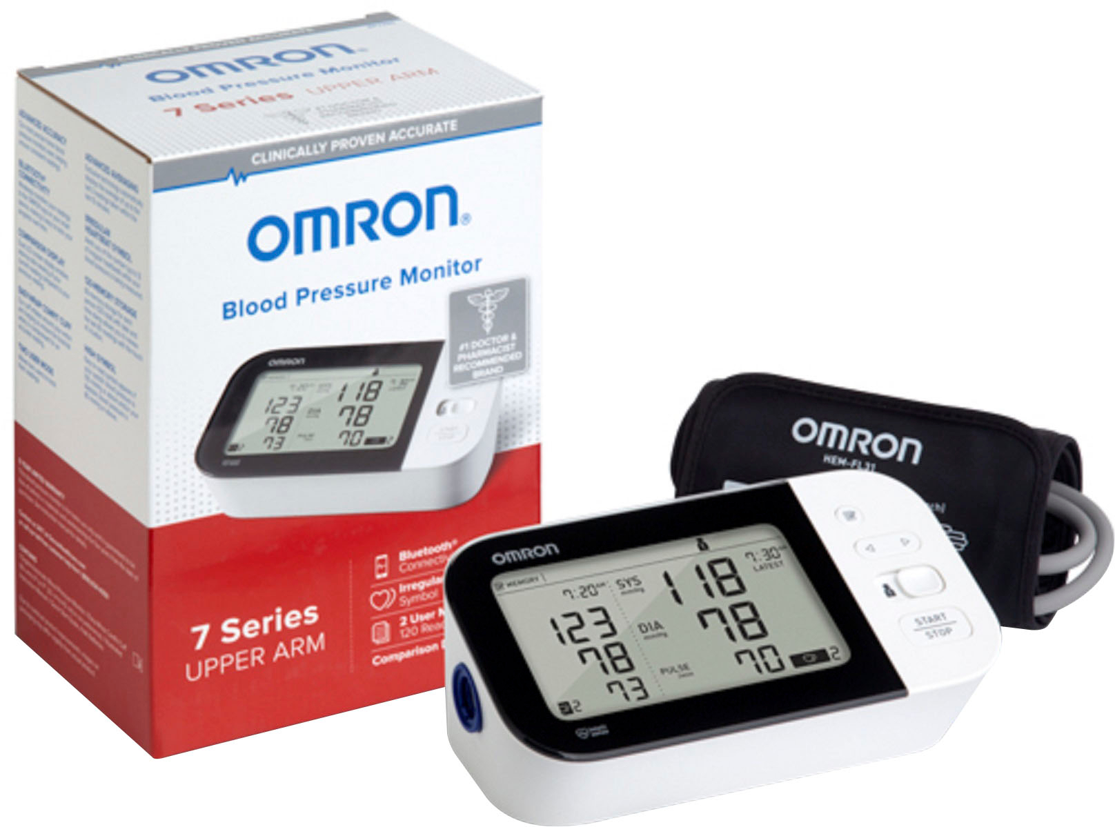 Omron 7 Series Wireless Upper Arm Blood Pressure Monitor White/Black BP7350  - Best Buy