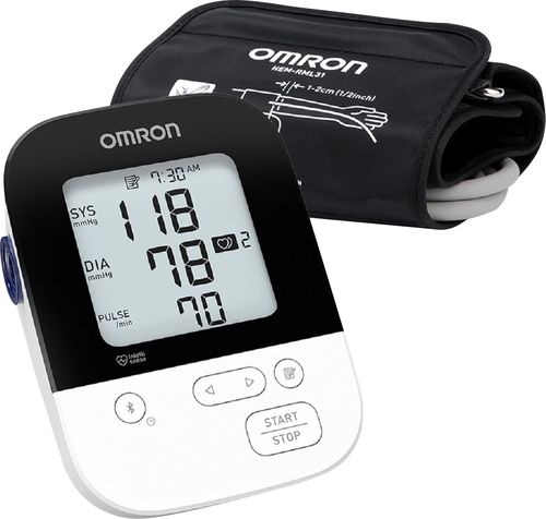 Omron - 5 Series Wireless Upper Arm Blood Pressure Monitor - White/Black was $69.99 now $49.99 (29.0% off)