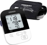 Omron - 5 Series - Wireless Upper Arm Blood Pressure Monitor - White/Black - Front_Zoom