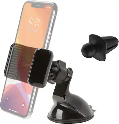 Front. Scosche - 3-in-1 Universal Vent/Window/Dash Mount for Mobile Phones - Black.