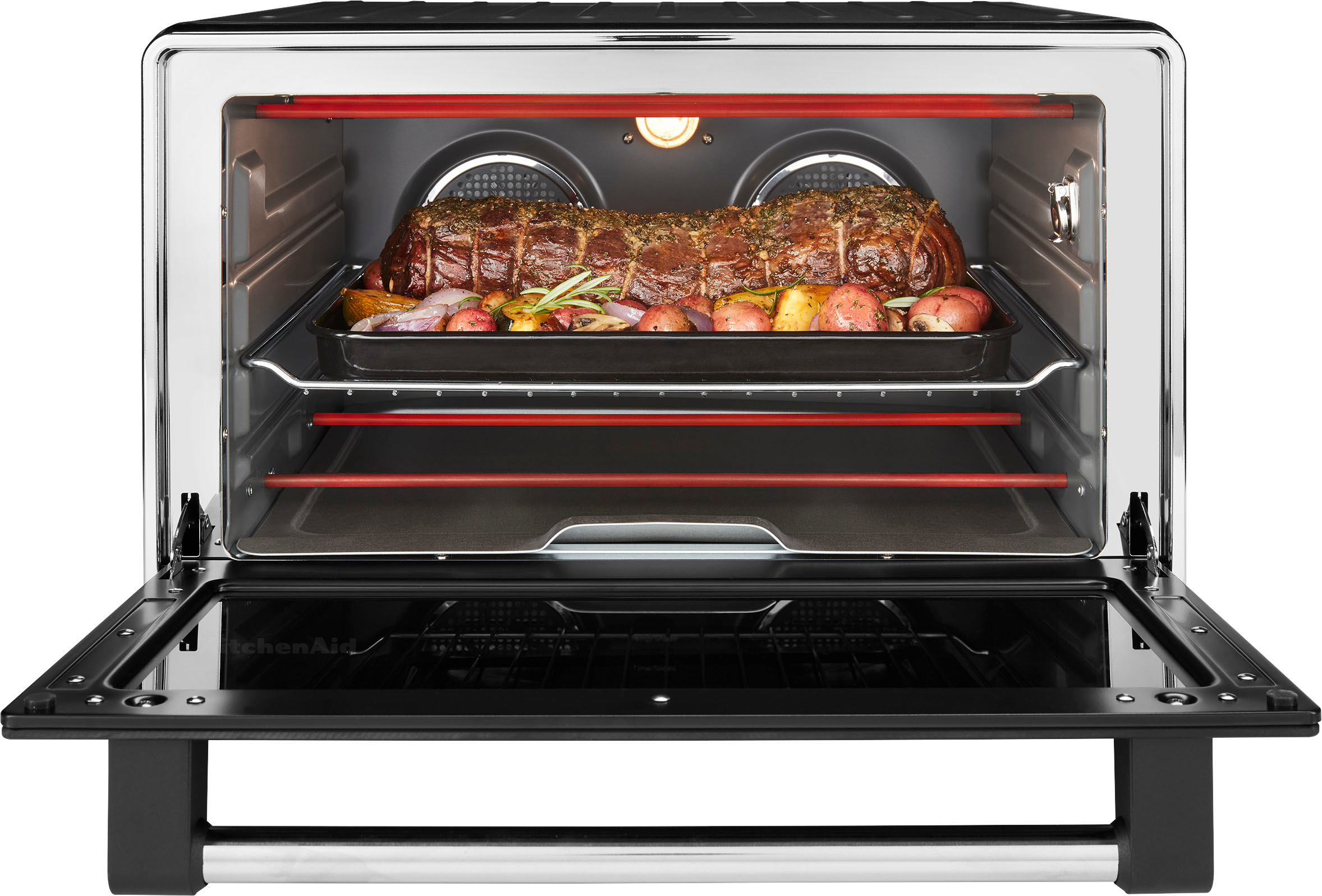 Angle View: KitchenAid - KitchenAid® Dual Convection Countertop Oven - KCO255 - Black Matte