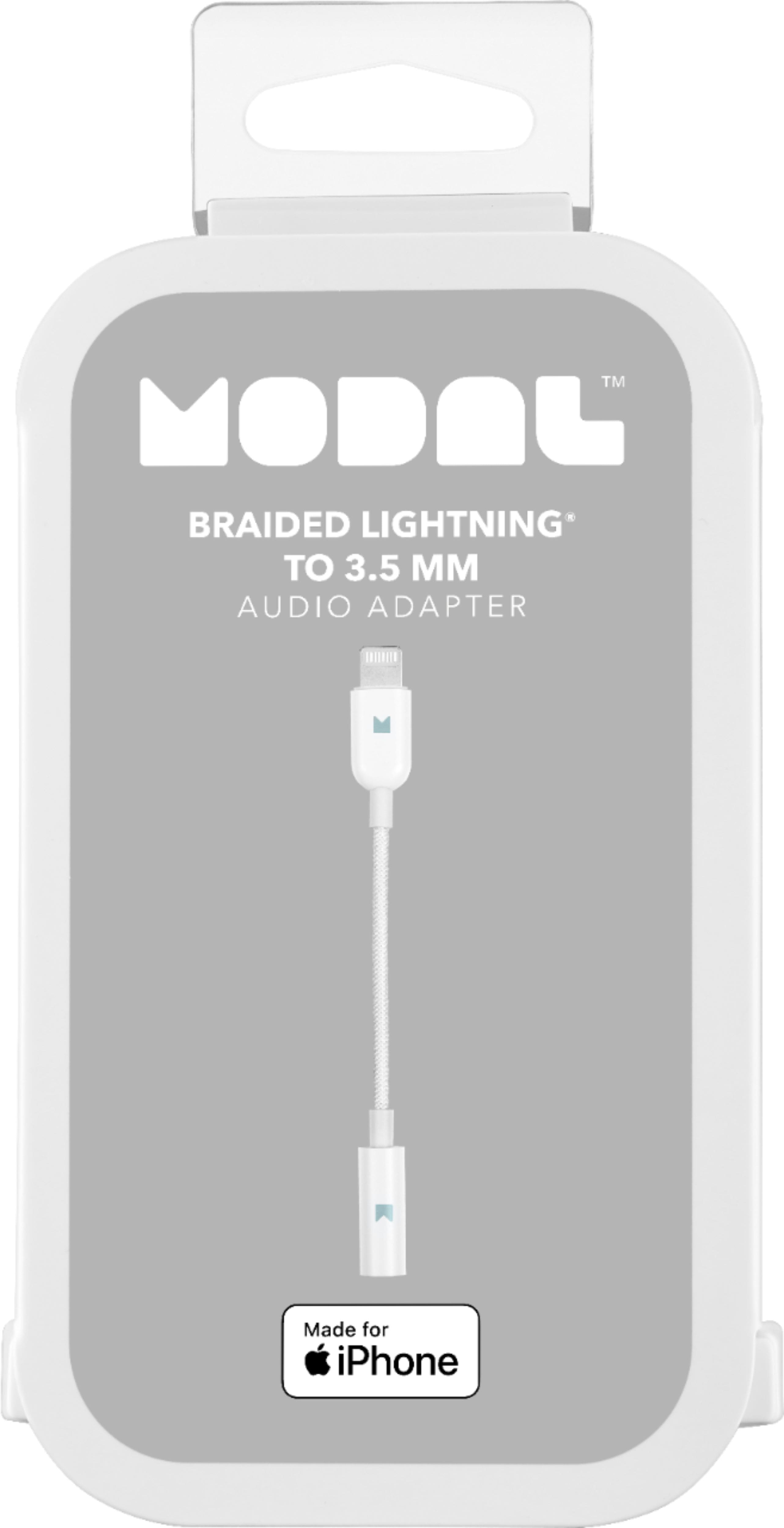 Alt View 13. Modal™ - 1.5" Lightning-to-3.5mm Lightning Adapter - White.