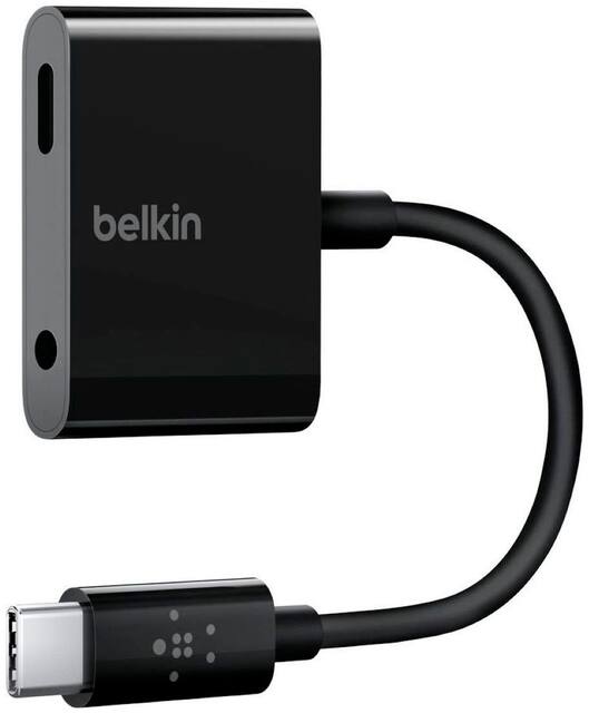 Belkin Rockstar 3 5mm Audio Usb C Charge Adapter Black