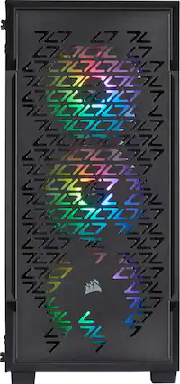 Front. CORSAIR - iCUE 220T RGB Airflow ATX Mid-Tower Smart Case.