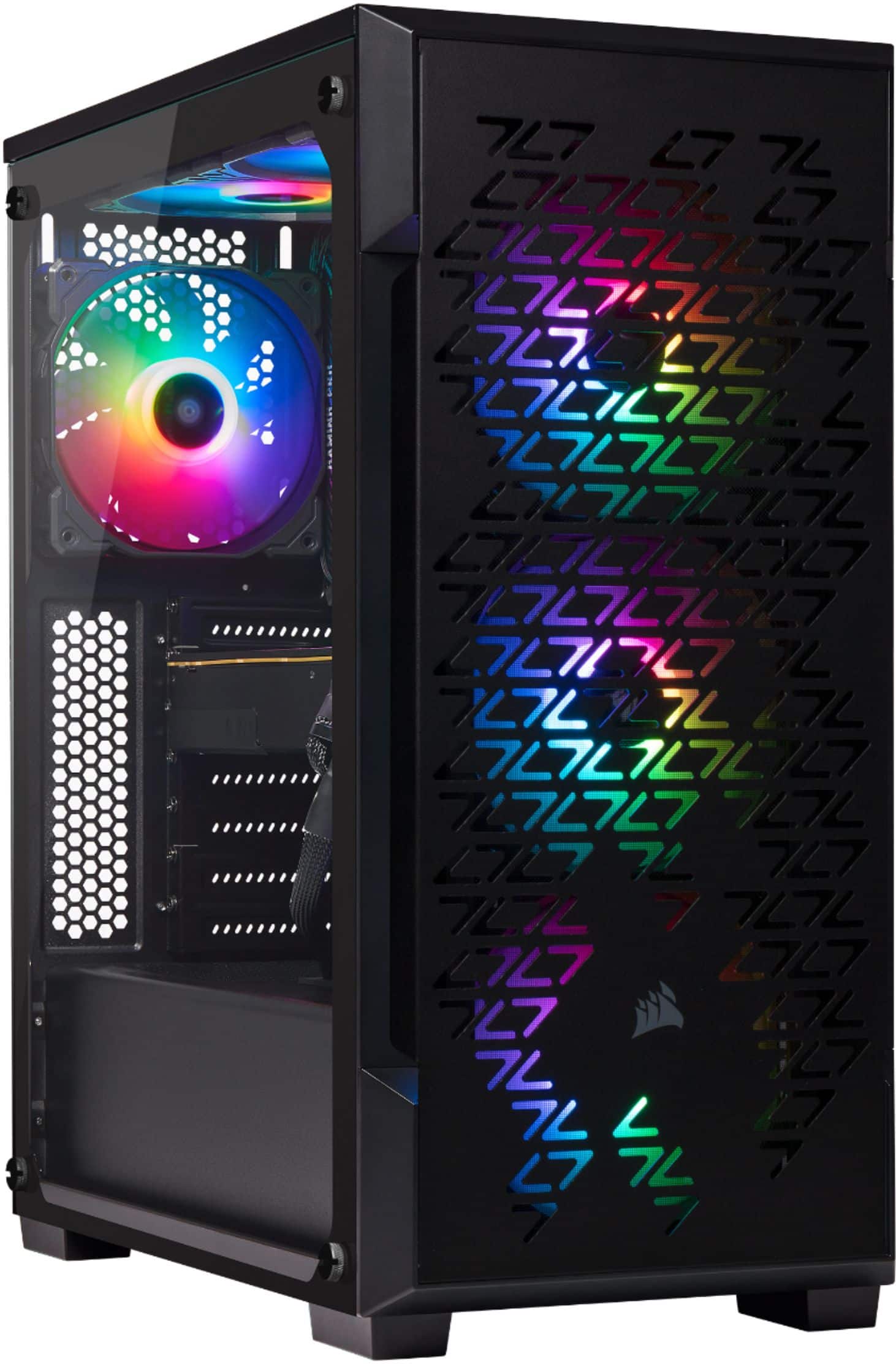 Alt View 13. CORSAIR - iCUE 220T RGB Airflow ATX Mid-Tower Smart Case.