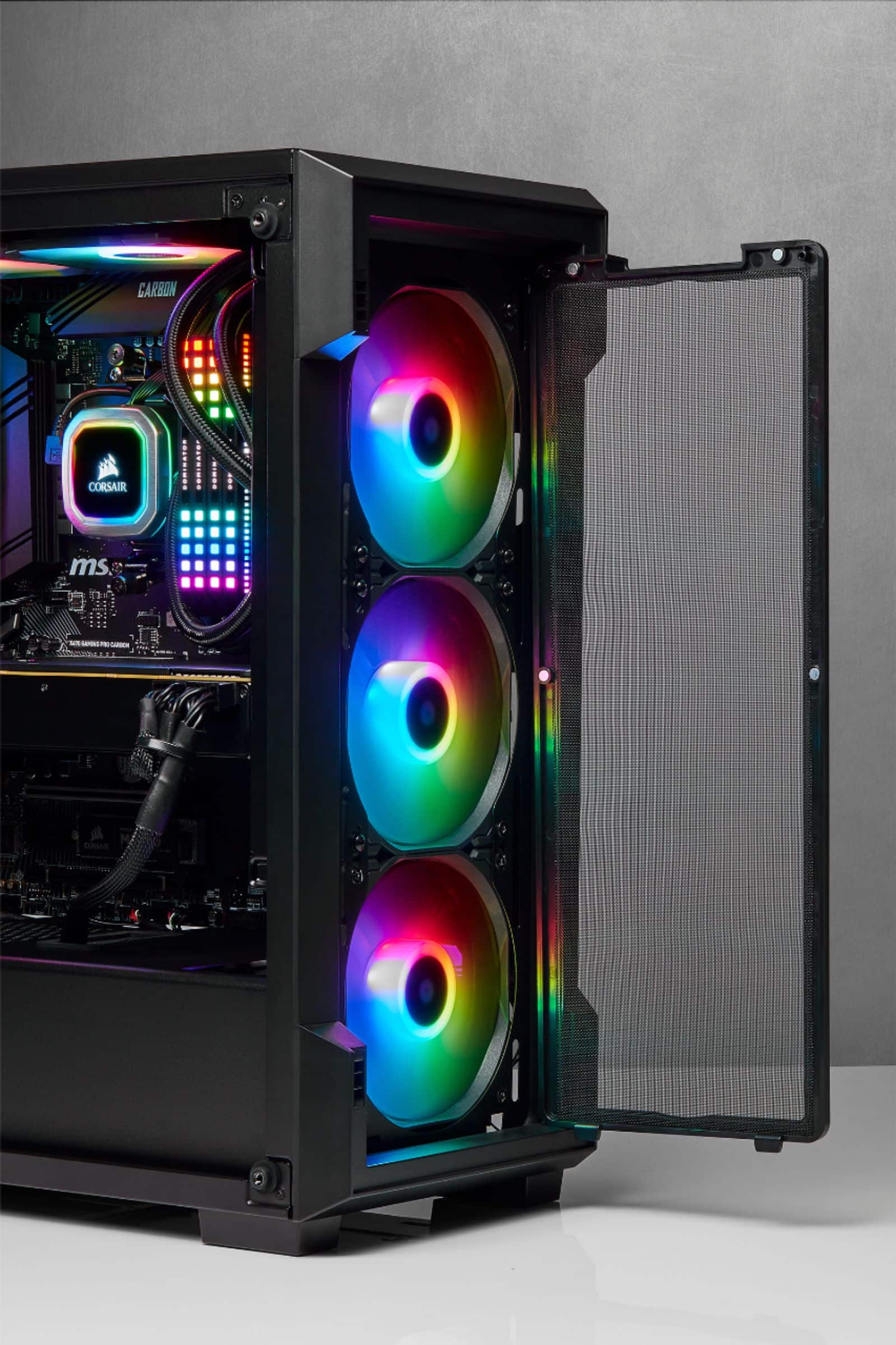Alt View 14. CORSAIR - iCUE 220T RGB Airflow ATX Mid-Tower Smart Case.